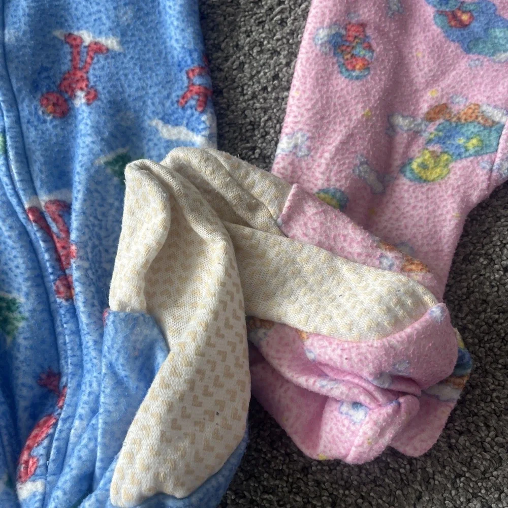 Vintage Sesame‎ Street Footed Pajamas. Sleepers. Elmo, Big Bird. 2T